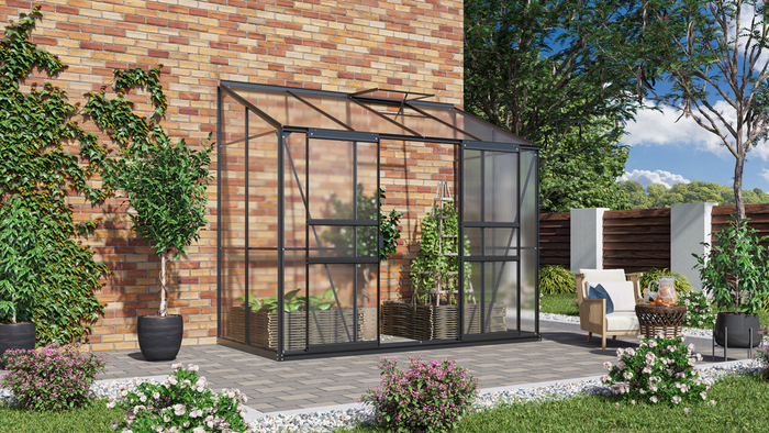 Växthus Ida 3300 Svart Poly Sockel 3,3 m² Vitavia 